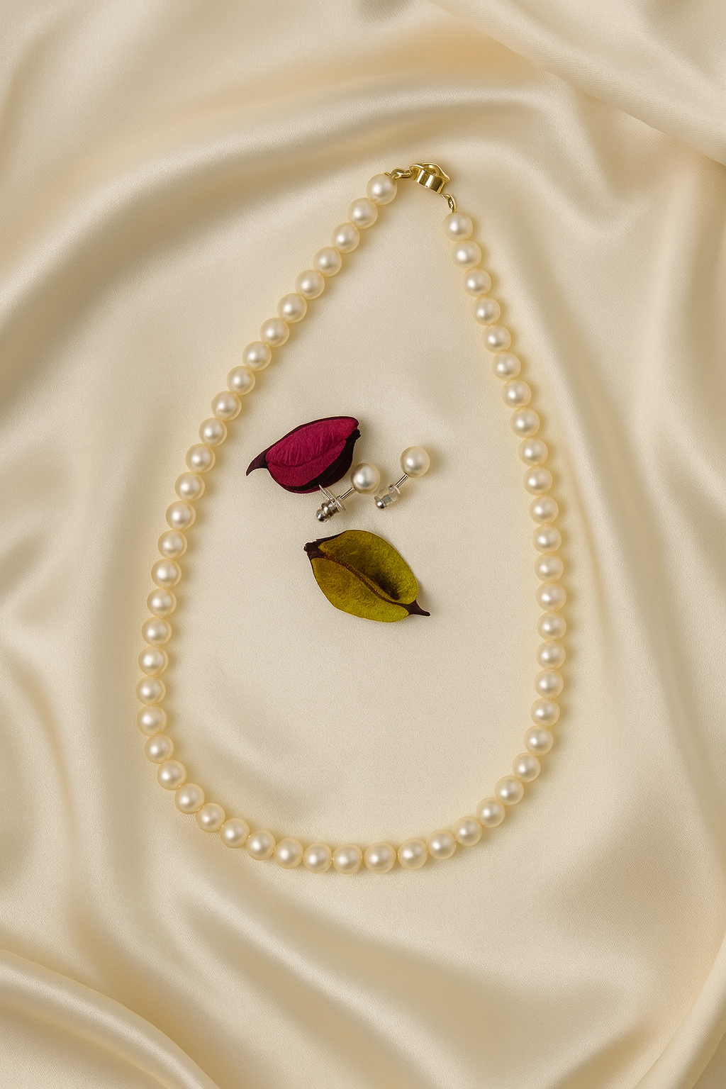 White Round pearl Necklace with Tops