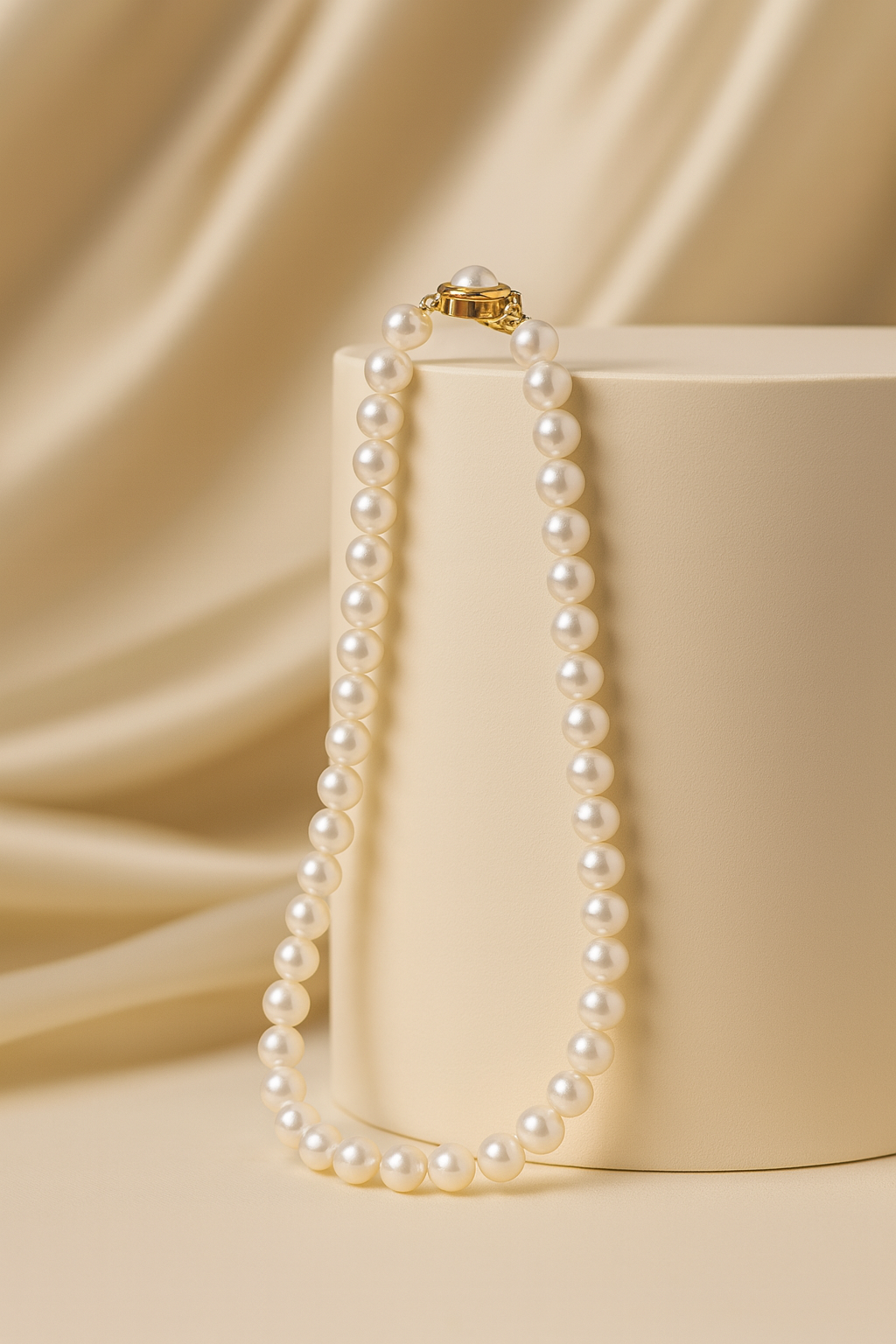 White Round Pearl Necklace and Tops