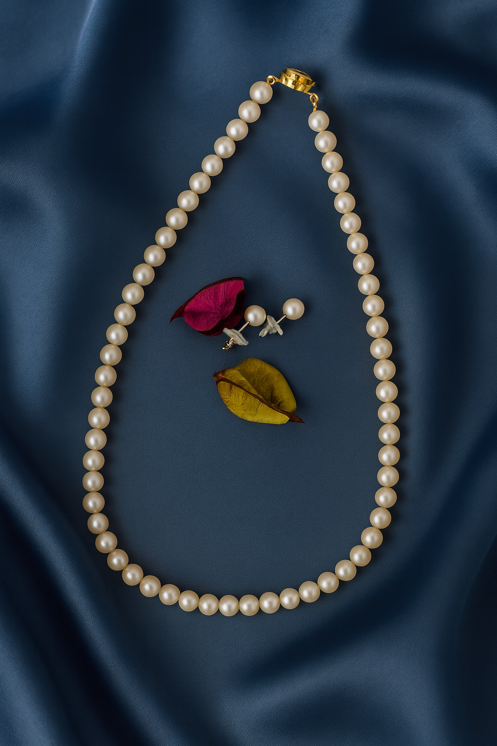 White Round pearl Necklace with Tops