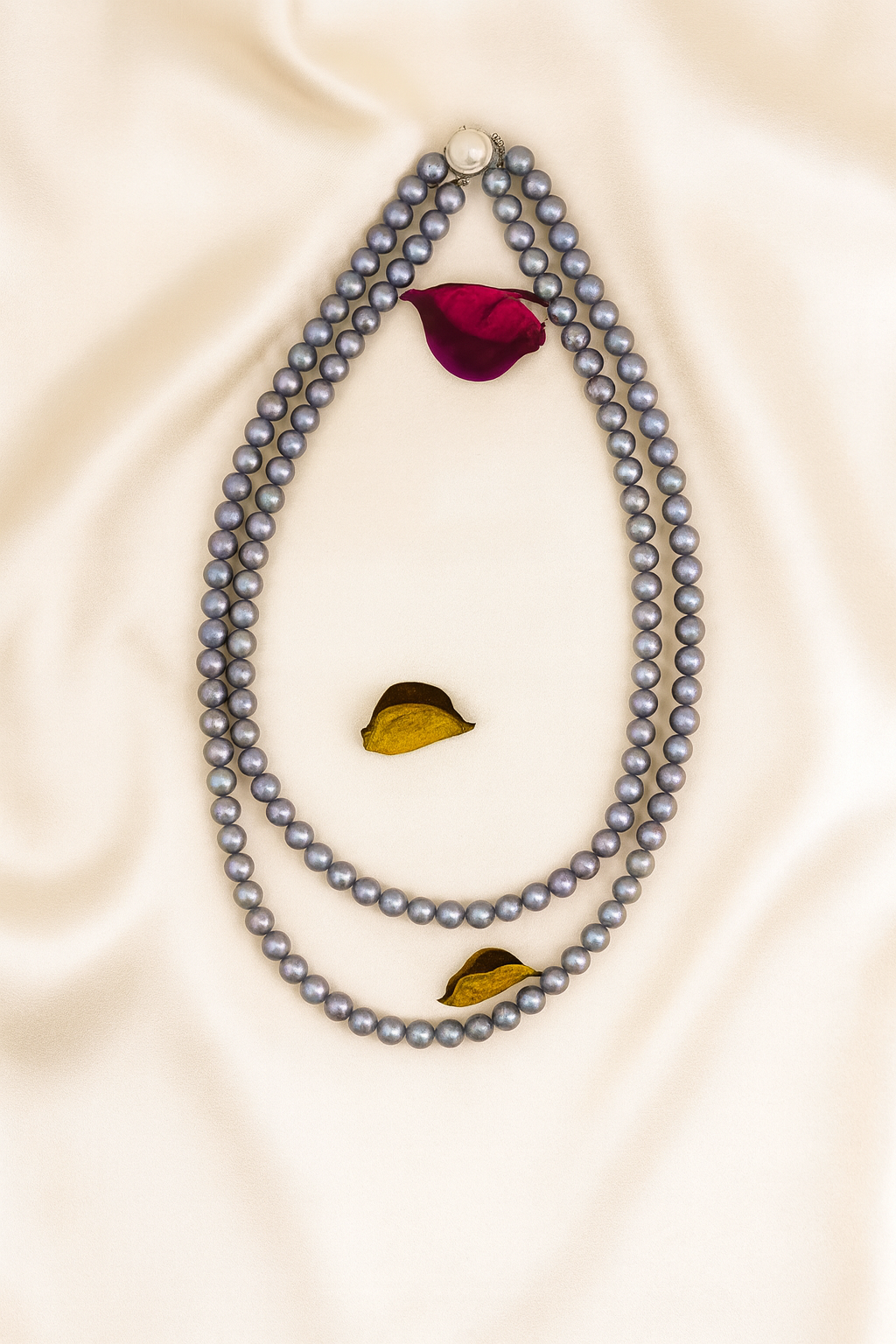 Double Layer Round Pearl Necklace with Tops
