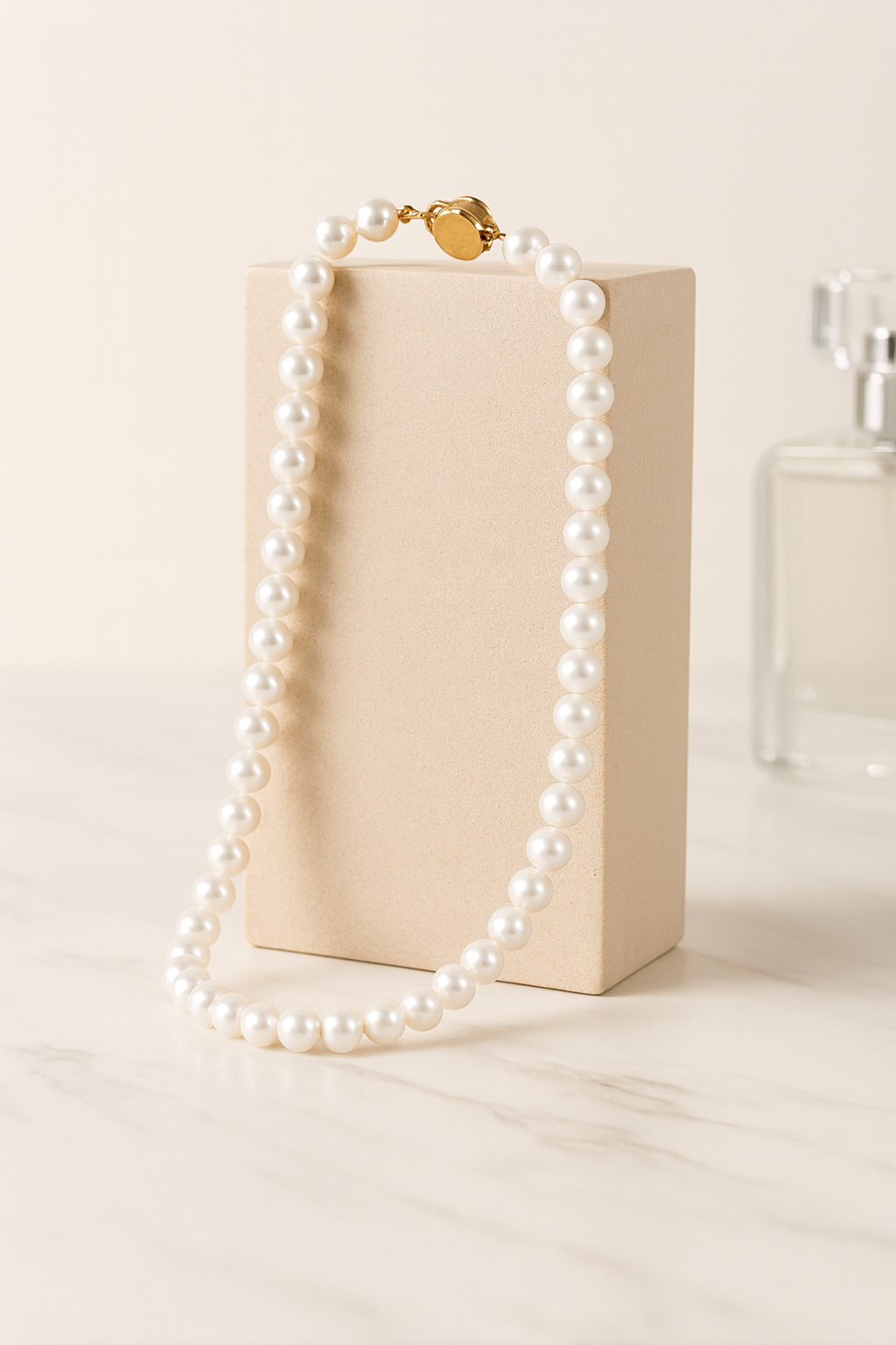 White Round Pearl Necklace and Tops