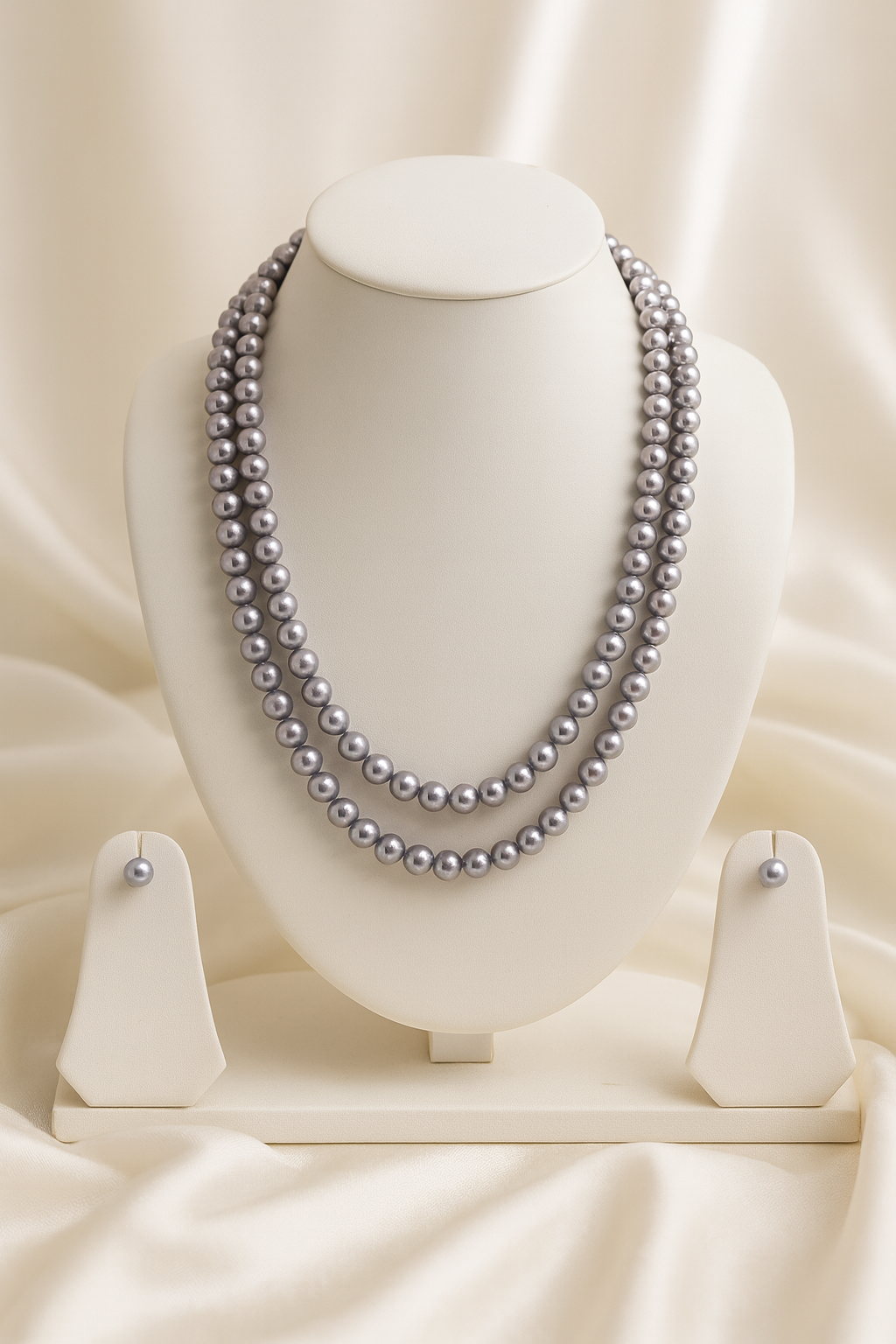 Double Layer Round Pearl Necklace with Tops