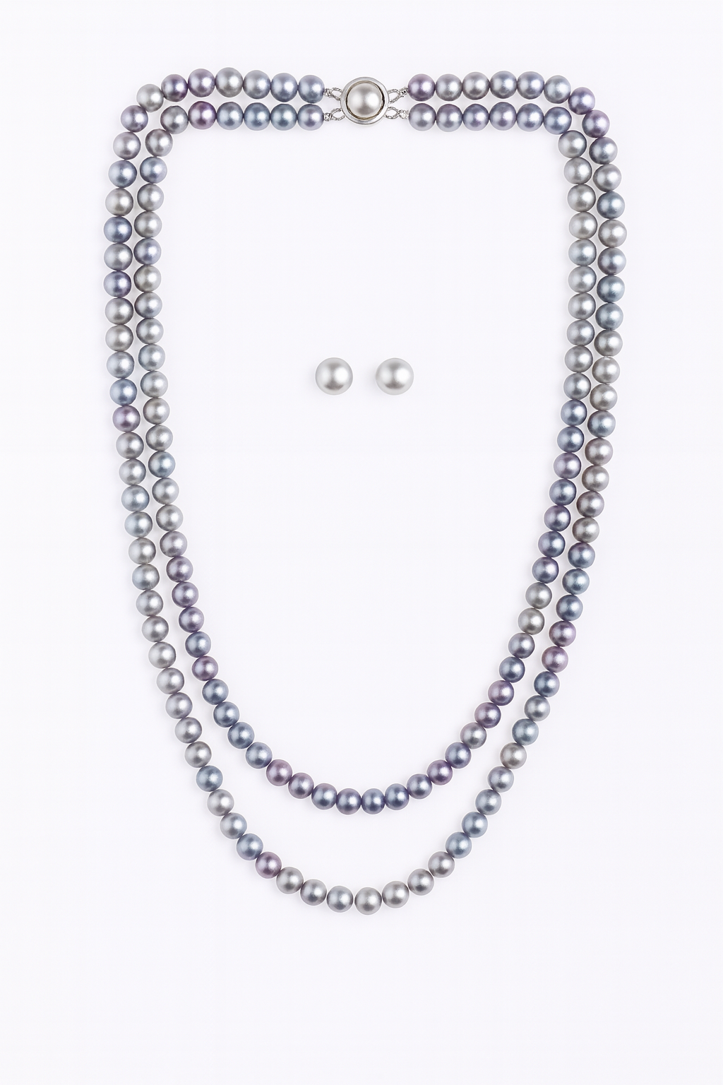 Double Layer Round Pearl Necklace with Tops